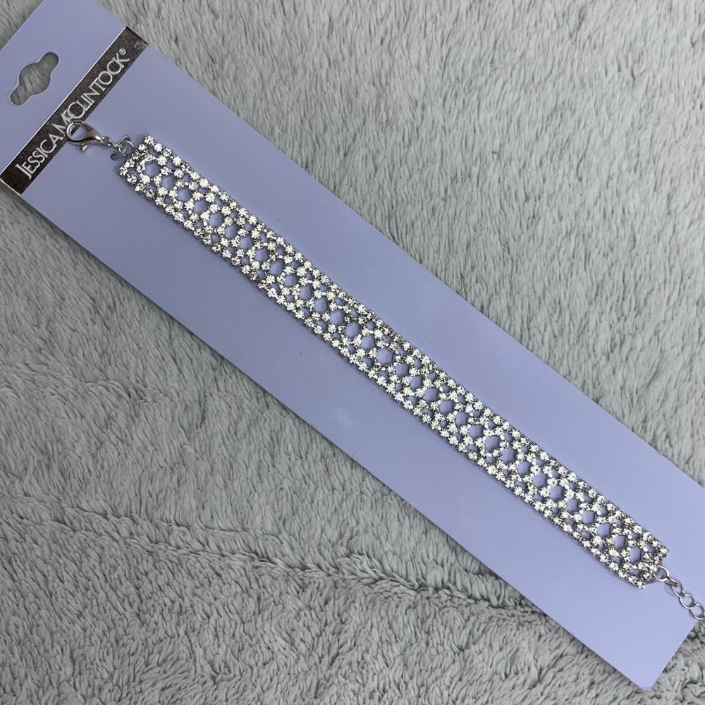 Jessica McClintock Silver Rhinestone Bracelet